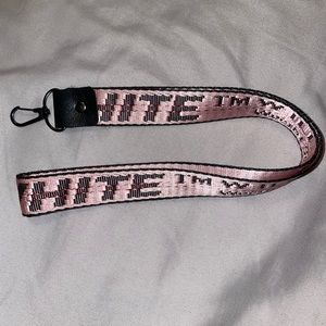 Pink off-white key chain